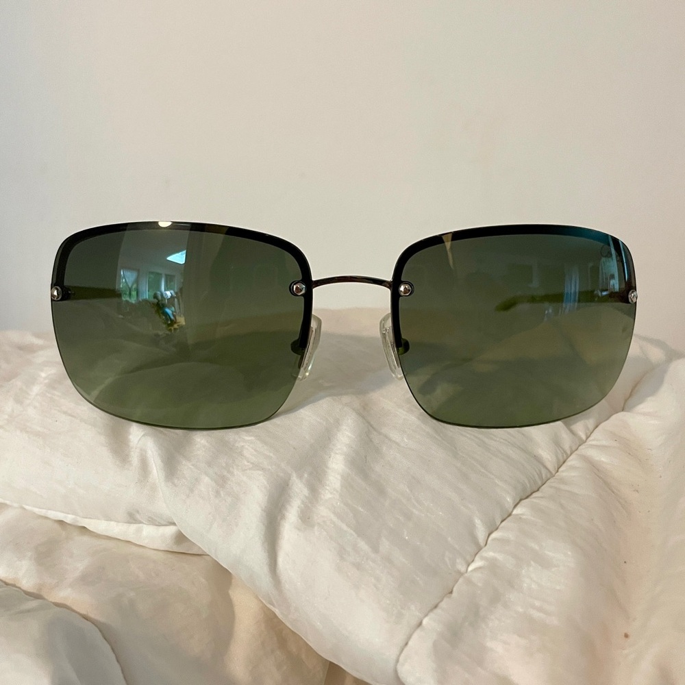 Coach S1014 lime green accented rimless sunglasses